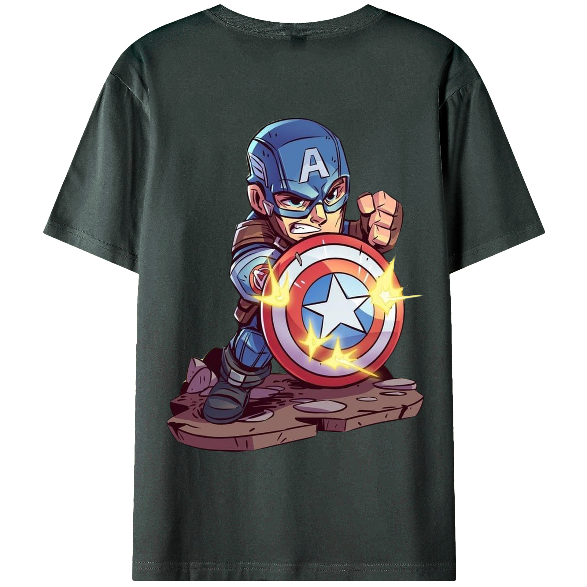 （画像用） アベンジャーズ The Avengers 綿100％ メンズ半袖Tシャツ（バックプリント） 通気性